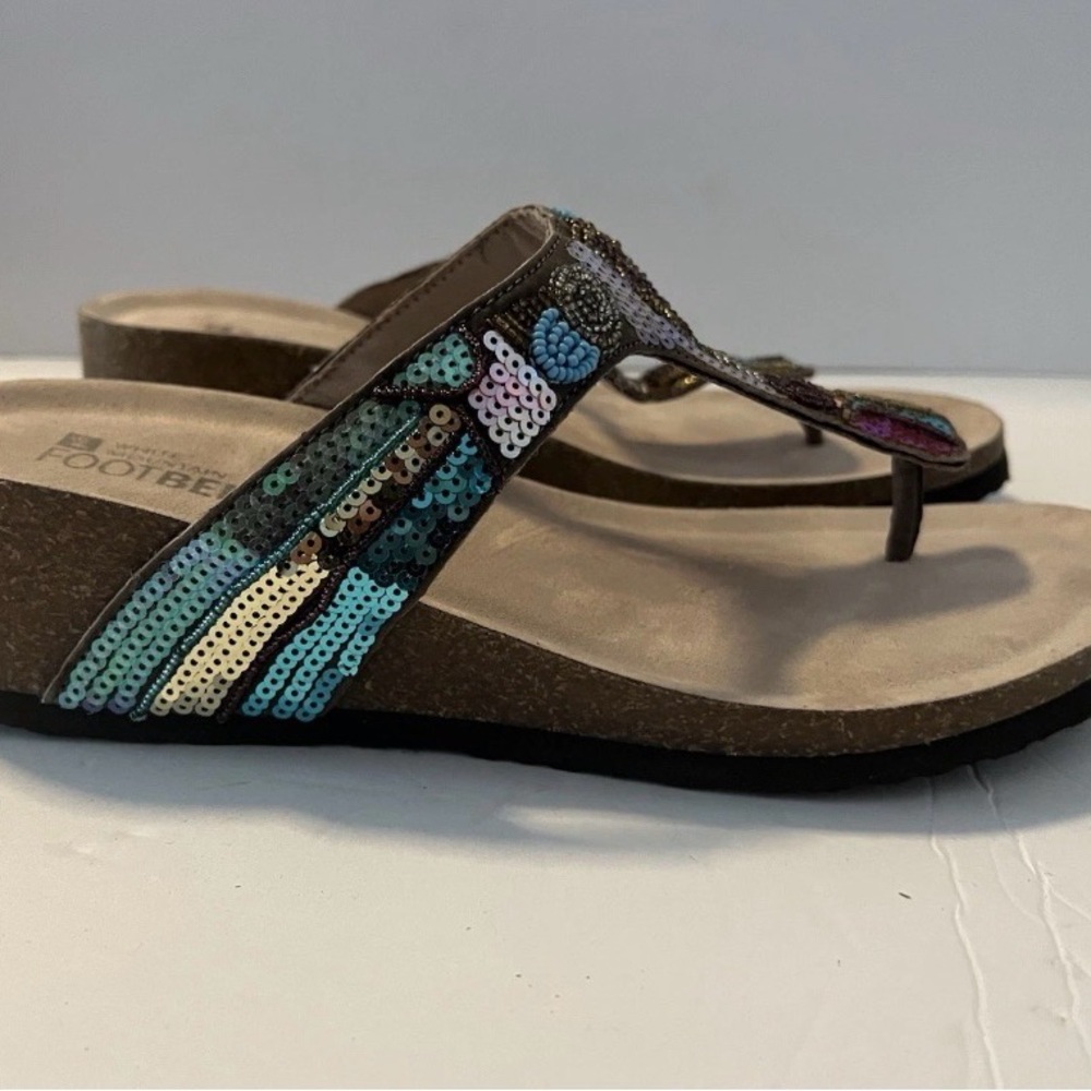 White Mountain Footbeds Women's Sequin Sandals - Multicolor